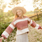 Rusty Brown Striped Colorblock Sweater Tops Polygram