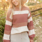 Rusty Brown Striped Colorblock Sweater Tops Polygram