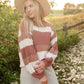 Rusty Brown Striped Colorblock Sweater Tops Polygram