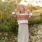 Rusty Brown Striped Colorblock Sweater Tops Polygram