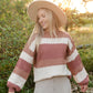 Rusty Brown Striped Colorblock Sweater Tops Polygram