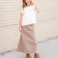 Ruthie A-Line Long Khaki Skirt Skirts