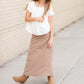 Ruthie A-Line Long Khaki Skirt Skirts