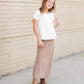 Ruthie A-Line Long Khaki Skirt Skirts