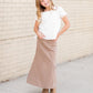 Ruthie A-Line Long Khaki Skirt Skirts