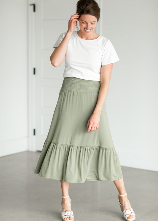 Sadie Smocked Waist Maxi Skirt Skirts