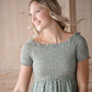 Sage Smocked Ditsy Print Midi Dress Dresses Hayden
