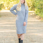 The Samantha Cowl Neck Sweater Dress is an Inherit Design that has a beautiful marled heathered look you'll love! Made from high quality fabric, you'll be able to wear this season after season. This dress is tailored with straight, clean lines for a flattering fit and we love the coziness of the cowl neck!