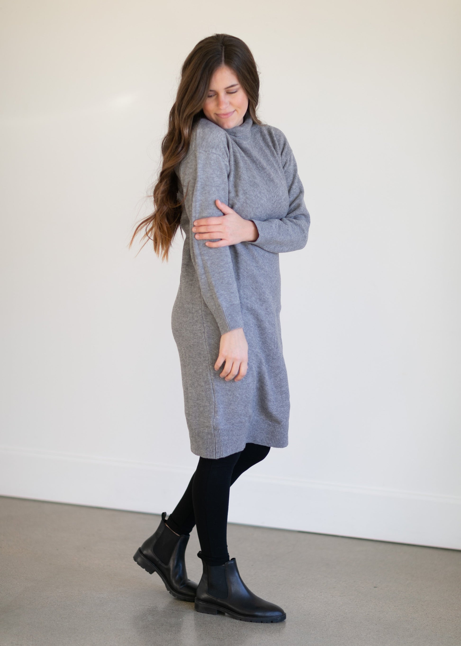 Samantha Cowl Neck Sweater Dress Dresses