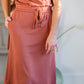 Your favorite dress is back in a brand new color! The Sami Terracotta Knit Midi Dress from our Inherit Name-sake label is the best dress for so many reasons. It drapes beautifully and feels casual, but looks so refined and feminine. The soft fabric has a bit of stretch and the sleeve length is very flattering. Tie waist for customizable fit and did we mention it has pockets?
