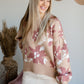Sand Floral Print Sweater Tops Polagram