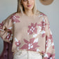 Sand Floral Print Sweater Tops Polagram