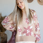 Sand Floral Print Sweater Tops Polagram