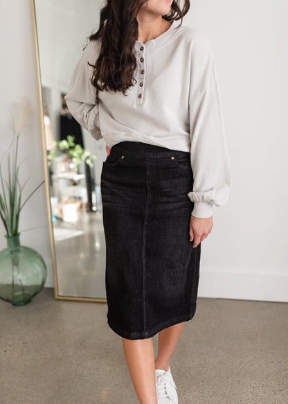 Sandra Black Midi Skirt Inherit Co.