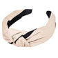Satin Knotted Headband Accessories Fame Accessories Beige