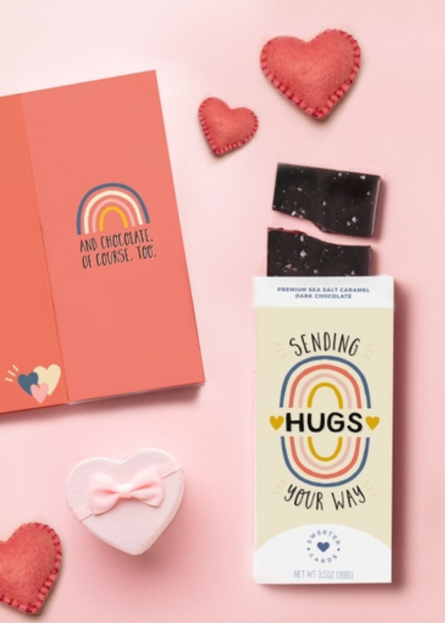 Sending Hugs Chocolate Greeting Card Home & Lifestyle Sweeter Cards - Chocolate Bar Greeting Cards