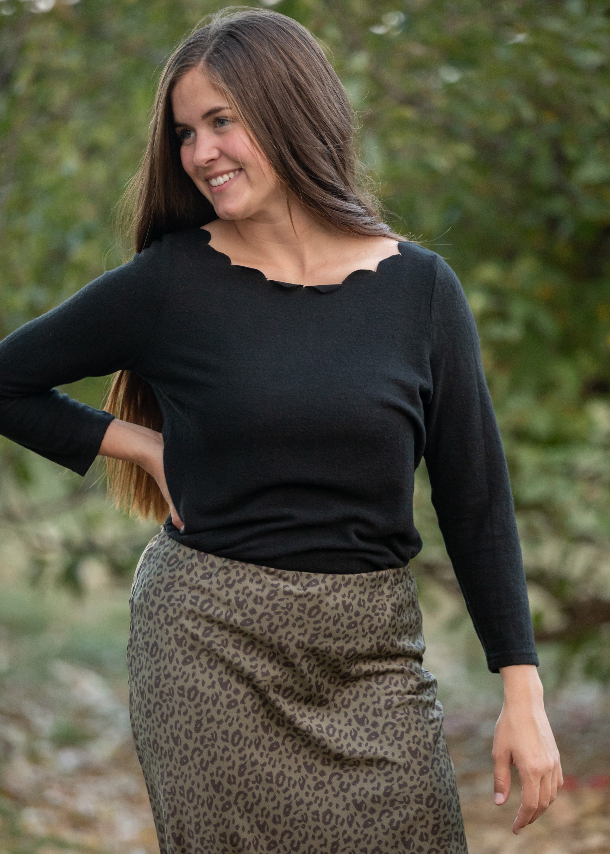 Shanda Scalloped Boatneck Top - FINAL SALE – Inherit Co.