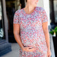Short Sleeve Floral Print Top Tops