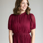 Short Sleeve Pleated Midi Dress Dresses
