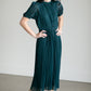 Short Sleeve Pleated Midi Dress Dresses
