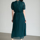 Short Sleeve Pleated Midi Dress Dresses