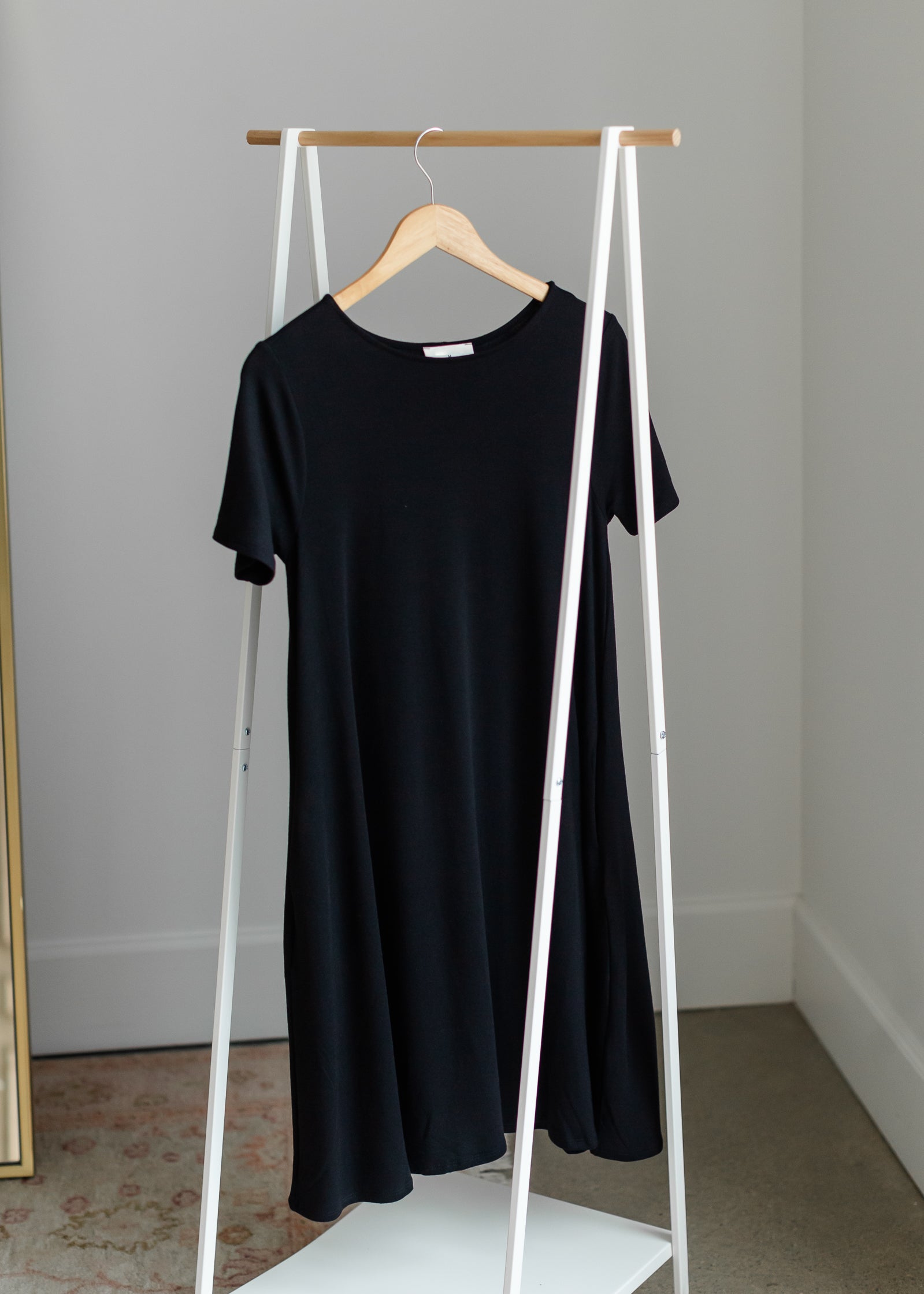 Short Sleeve Pocket Knit Midi Dress Dresses Zenana Black / S