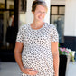 Short Sleeve Polka Dot Maternity Top Tops