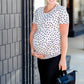 Short Sleeve Polka Dot Maternity Top Tops