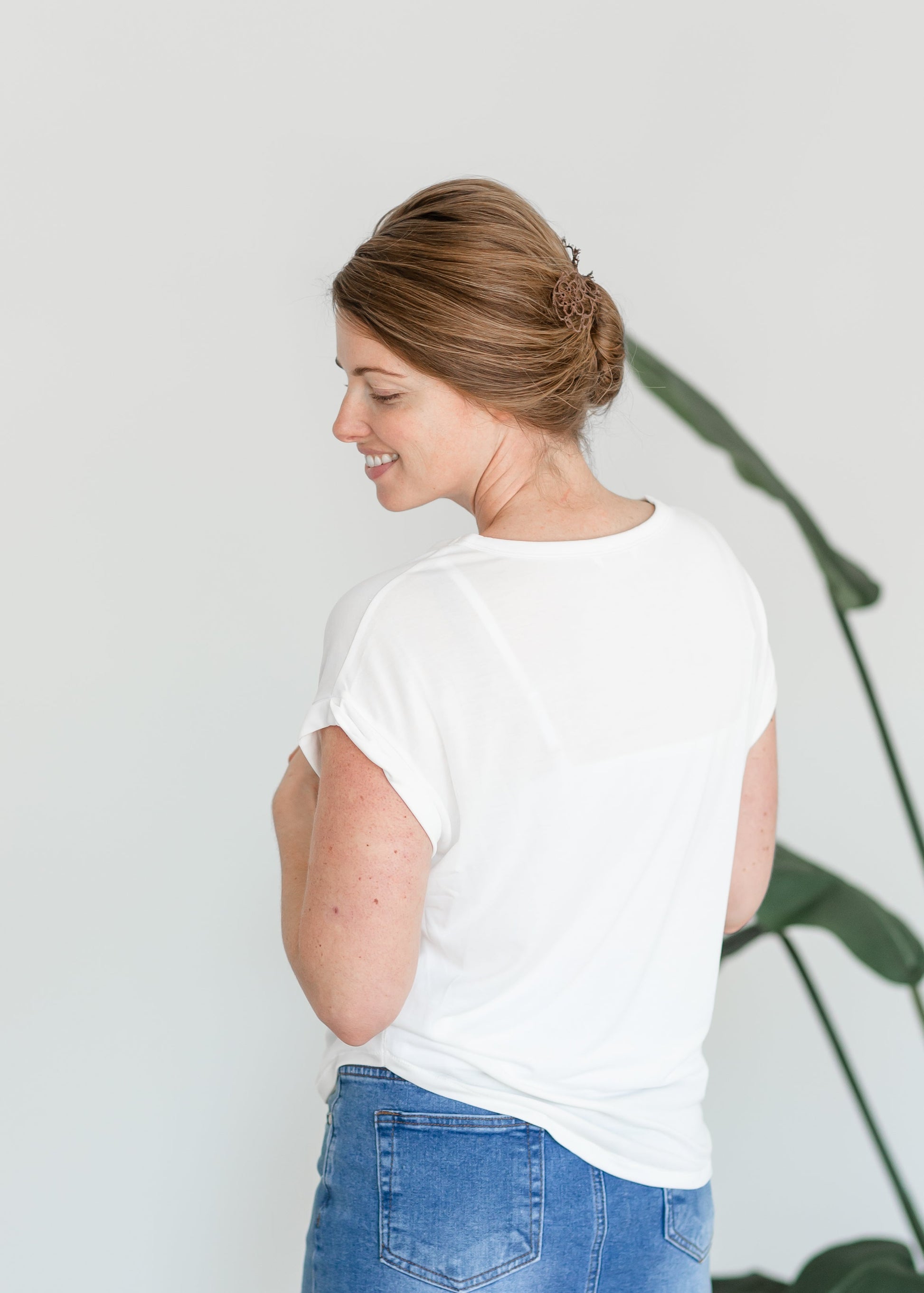Short Sleeve Round Neck Top Tops