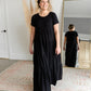 Short Sleeve Tiered Maxi Dress Dresses Zenana Black / S