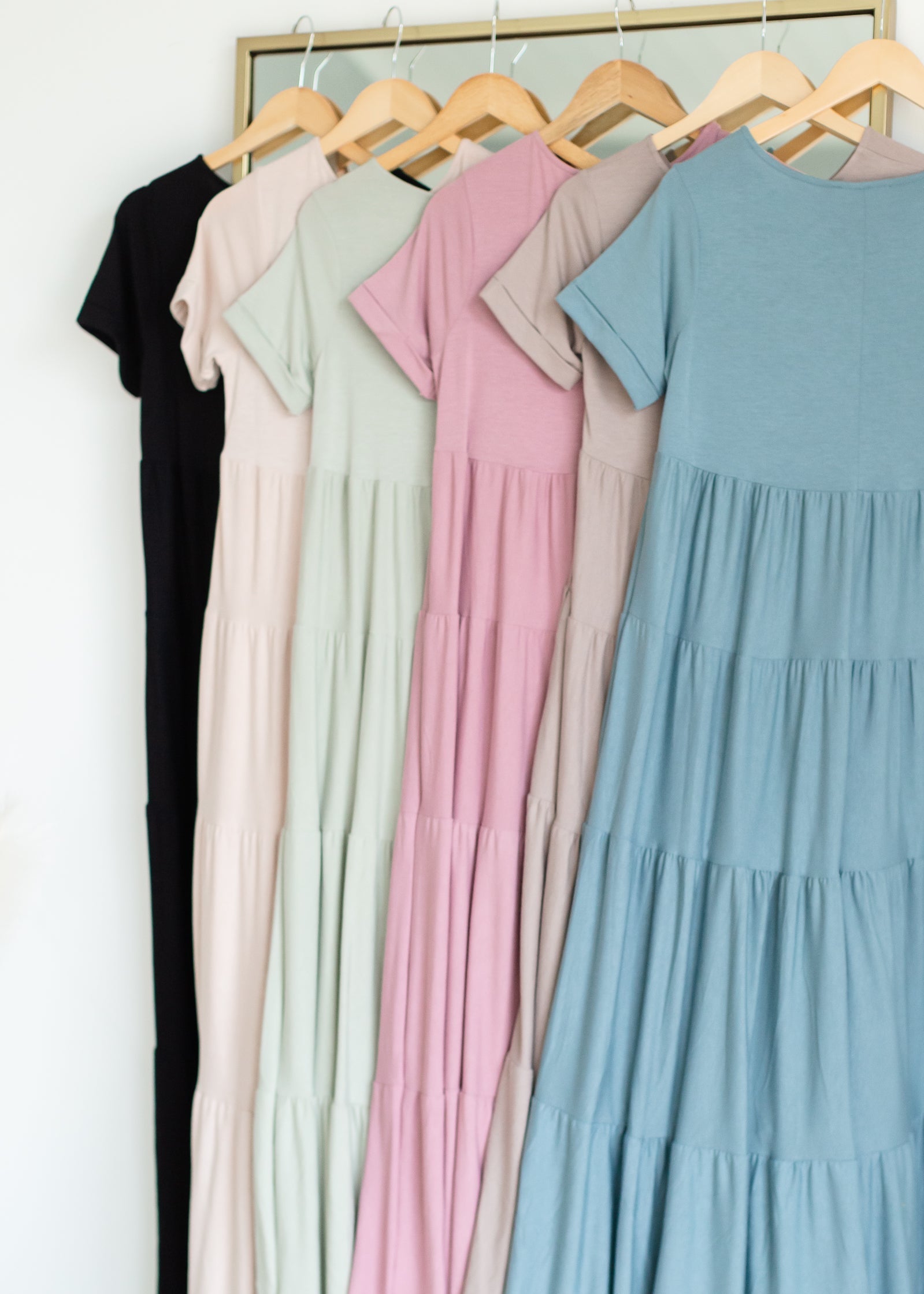 Short Sleeve Tiered Maxi Dress Dresses Zenana