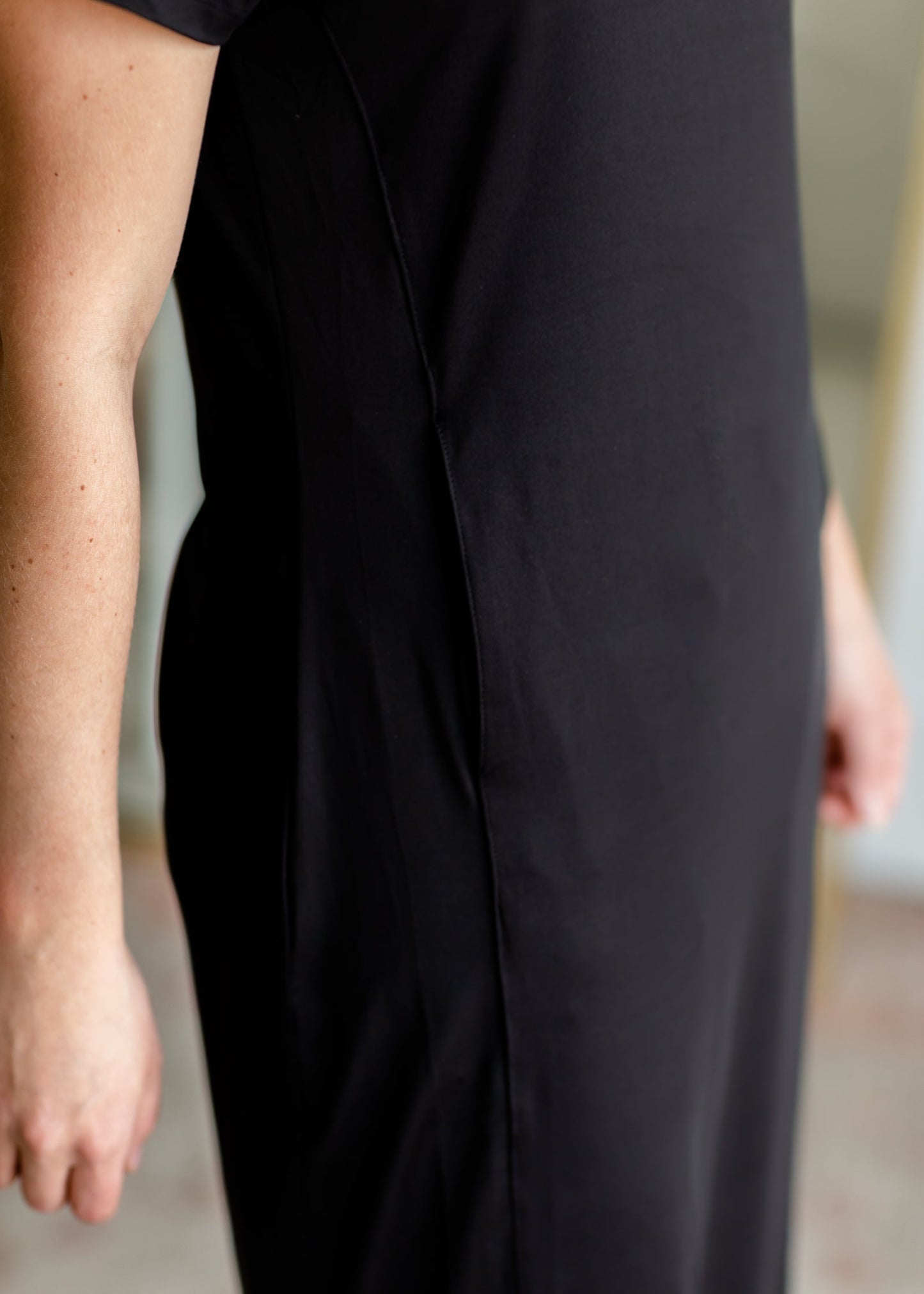 Simona Black Midi Sports Dress Dresses SOP Garment
