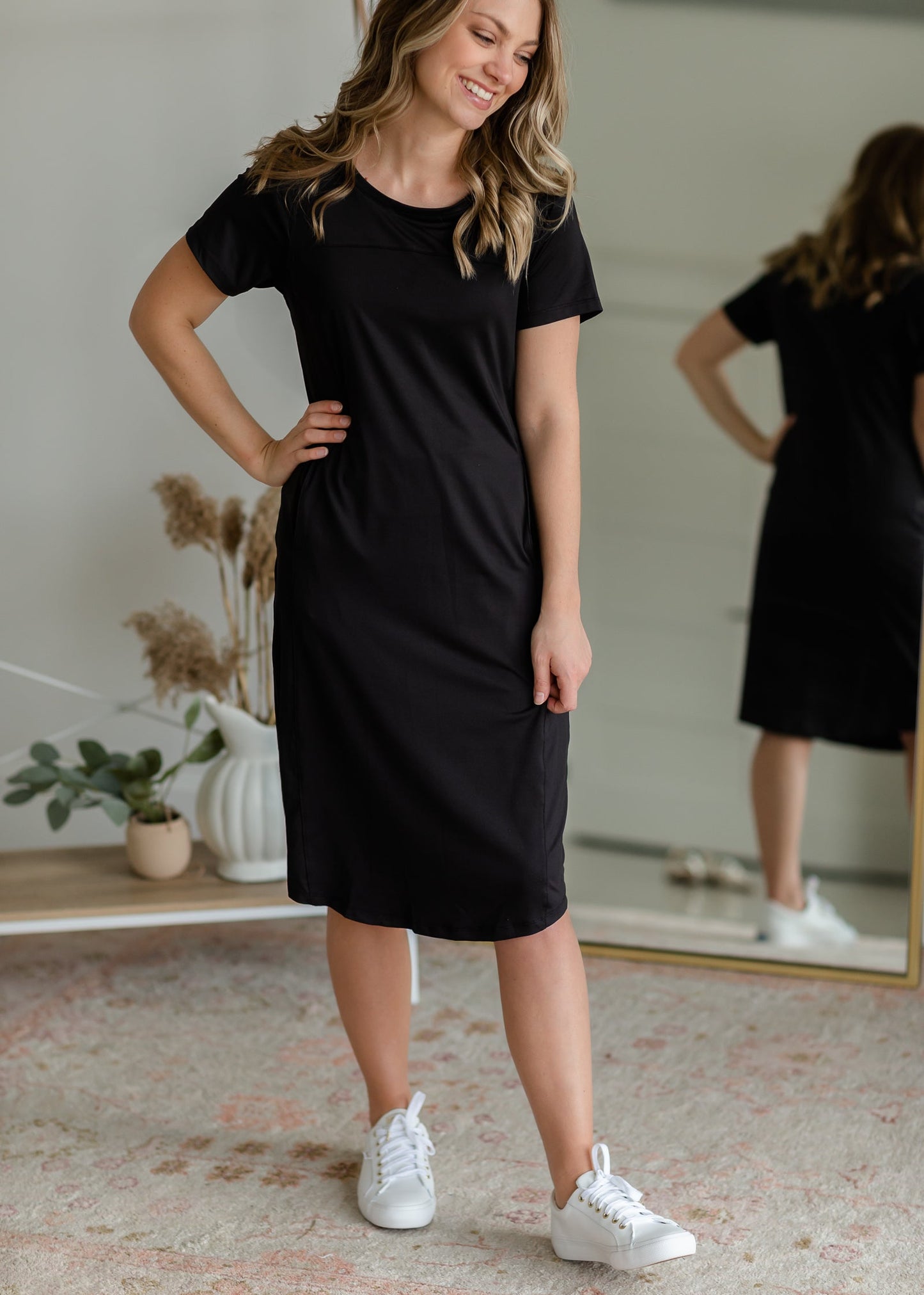 Simona Black Midi Sports Dress Dresses SOP Garment