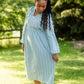 Sky Ruffle Shoulder Flowy Midi Dress Dresses Mary Square