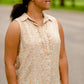 Sleeveless Button Up Collared Floral Top Tops