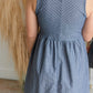 Sleeveless Front Pocket White & Navy Midi Dress Dresses Hailey & Co