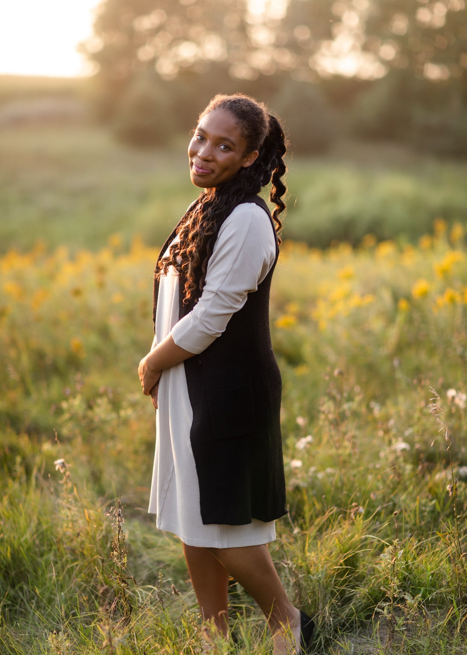 Sleeveless Long Cardigan Vest Tops Love Tree