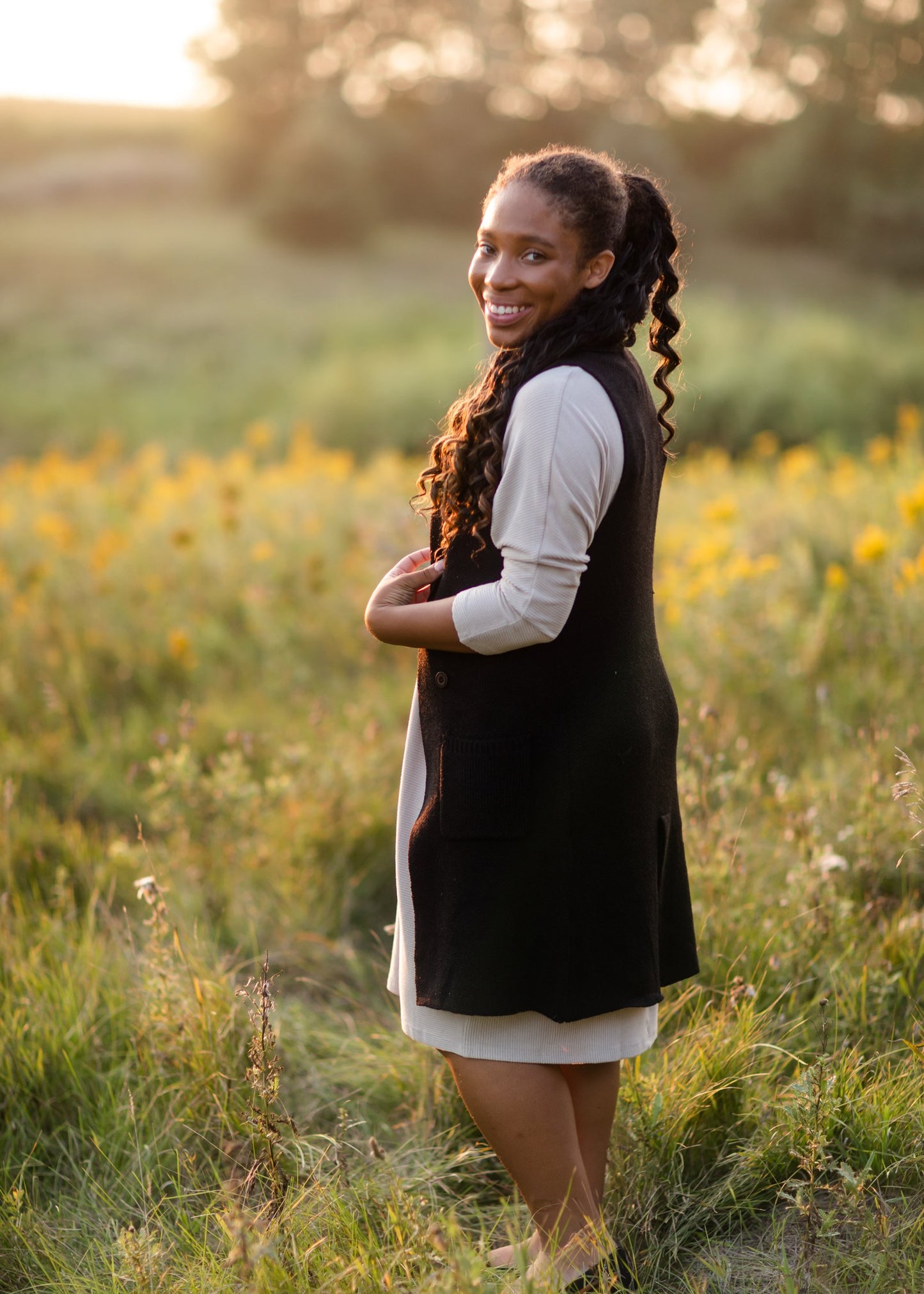 Sleeveless Long Cardigan Vest Tops Love Tree