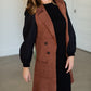 Sleeveless Long Cardigan Vest Tops Love Tree Rust / S