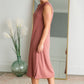 Sleeveless Round Neck Midi Dress Dresses Mod Ref Mauve / L