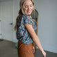 Small Floral V-neck Top Tops VOY