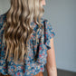 Small Floral V-neck Top Tops VOY