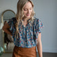 Small Floral V-neck Top Tops VOY