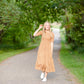 Smocked Bodice Ditsy Print Midi Dress Dresses Orange Creek/Tea N Rose