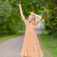 Smocked Bodice Ditsy Print Midi Dress Dresses Orange Creek/Tea N Rose