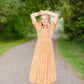 Smocked Bodice Ditsy Print Midi Dress Dresses Orange Creek/Tea N Rose