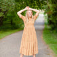Smocked Bodice Ditsy Print Midi Dress Dresses Orange Creek/Tea N Rose