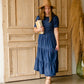Smocked Bodice Puff Sleeve Tiered Denim Midi Dress Dresses Given Kale