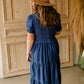 Smocked Bodice Puff Sleeve Tiered Denim Midi Dress Dresses Given Kale