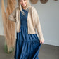 Smocked Bodice Puff Sleeve Tiered Denim Midi Dress Dresses Given Kale